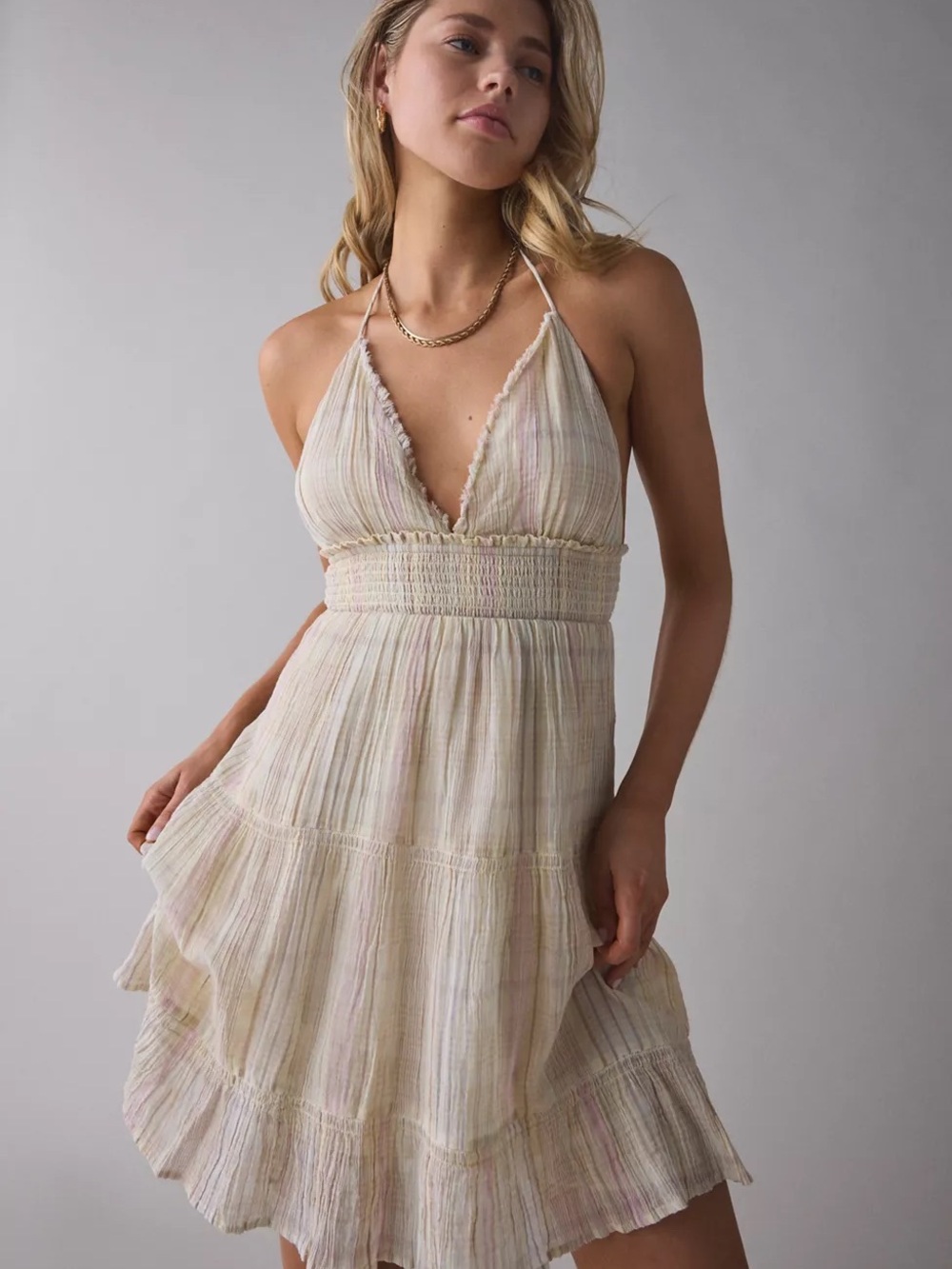 Urban Outfitters Kimchi Blue Phoebe Open-Back Halter Dress - Picture 2 of 5